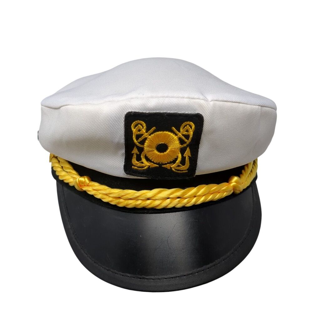 Jacobson Snapback Captain Hat Black 58cm Adjustable Sailor Mariner